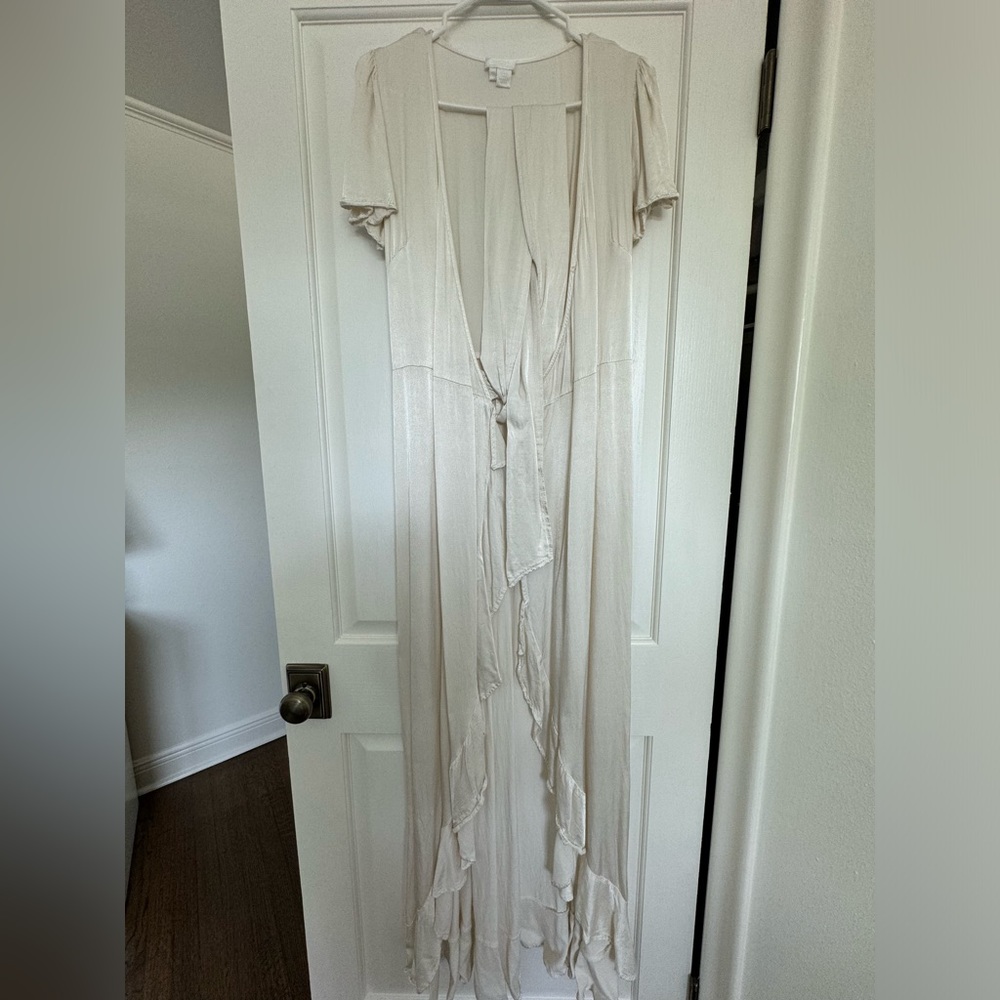 Anthropologie Ivory Wrap Dress